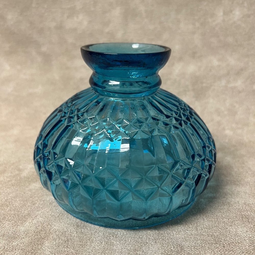 New Light Blue Glass Diamond Quilted Student Lamp Shade